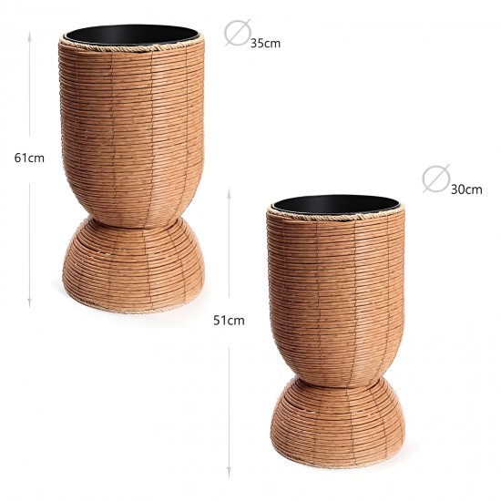 Straw Plant Pot Small